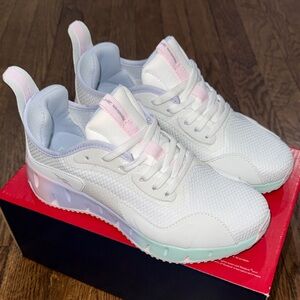 Reebok Kids White and Light Pink Sneakers